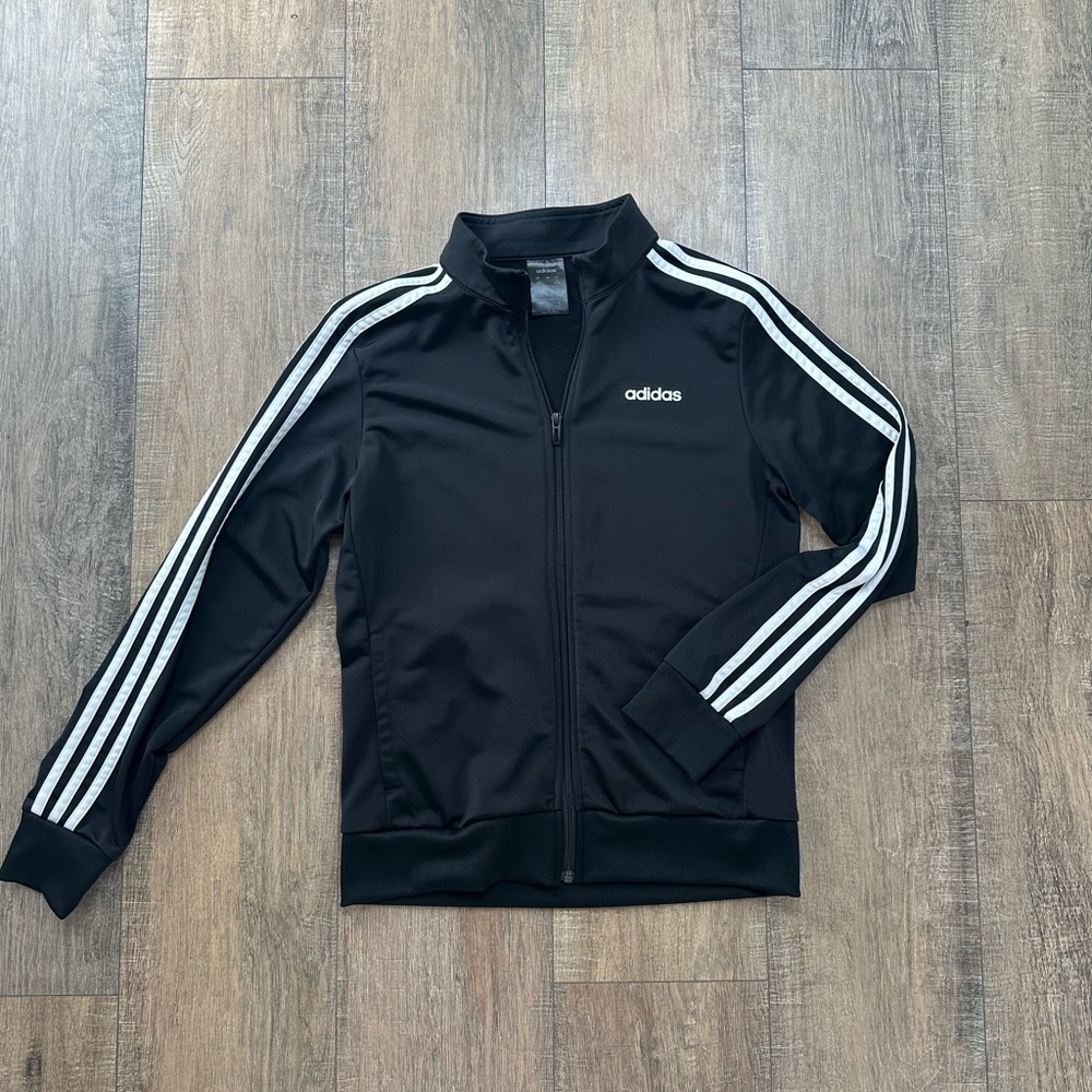 Adidas black zip up track jacket